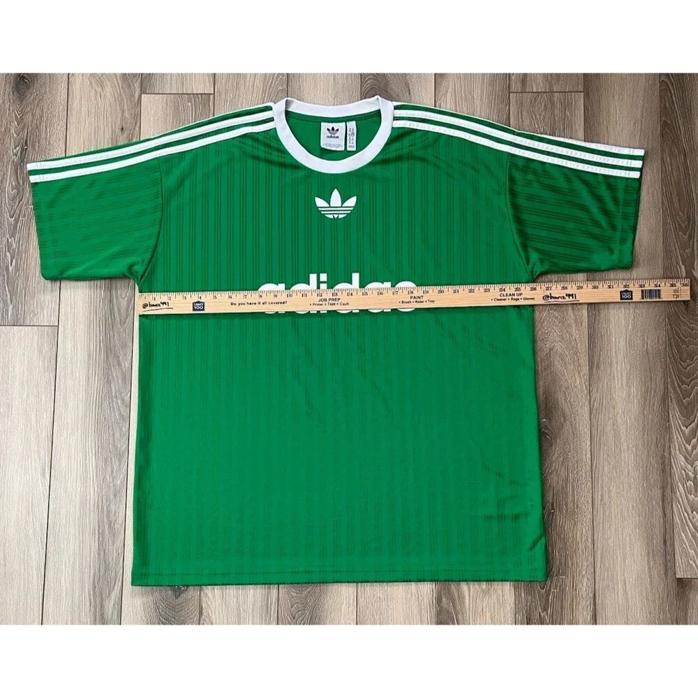 Adidas Originals Green/White Trefoil Polyester Jersey Shirt Mens Size XL IM9457